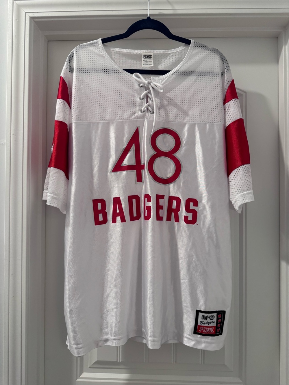 PINK - Victoria's Secret/5th & Ocean Badgers Lace-Up Jersey